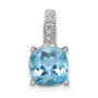 Sterling Silver Rhodium Light Swiss Blue Topaz Pendant