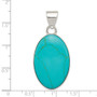 Sterling Silver Turquoise Polished Oval Pendant