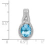 Sterling Silver Rhodium-plated Blue Topaz Pendant