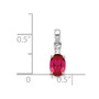 Sterling Silver Rhodium Plated Diamond & Ruby Oval Pendant