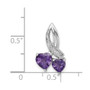 Sterling Silver Rhodium Plated Dia. Amethyst Double Heart Pendant