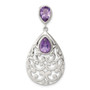 Sterling Silver Polished with Amethyst Pendant