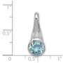 Sterling Silver Rhodium-plated w/CZ and Blue Topaz Pendant