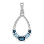 Sterling Silver Rhod-plat London blue and LB topaz Pendant