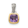 Sterling Silver w/ 14K Accent Amethyst Pendant