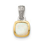 Sterling Silver w/ 14K Accent Milky Opal Pendant