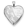 Sterling Silver Rhodium-plated 20mm Footprints Heart Locket