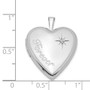 Sterling Silver Rhodium-plated 20mm Forever with Diamond Star Heart Locket