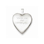 Sterling Silver Rhodium-plated 20mm D/C Footprints Heart Locket