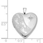 Sterling Silver Rhodium-plated 20mm D/C Footprints Heart Locket