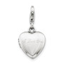 Sterling Silver I Love You Lobster Clasp 12mm Heart Locket