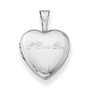 Sterling Silver Rhodium-plated I Love You 12mm Heart Locket