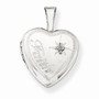 Sterling Silver & Diamond Faith 12mm Heart Locket
