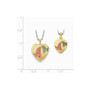 Sterling Gold-plated 16mm Enamel Butterfly Heart Locket/12mm Pendant