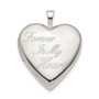 Sterling Silver 20mm FOREVER IN MY HEART Heart Locket