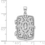 Sterling Silver CZ Oval Design Square Locket Pendant