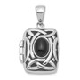 Sterling Silver Rhodium-plated Onyx Locket