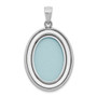 Sterling Silver Rhodium-plated Polished Oval Open Pendant