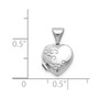 14k White Gold Polished Heart-Shaped Floral Locket