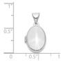 14k White Gold 13mm Oval Plain Assembled Locket