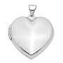 14k White Gold 21mm Heart Plain Domed Family Locket