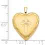 14K 20mm Diamond Set Cross Heart Locket