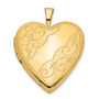 14K 20mm Side Swirl Heart Locket