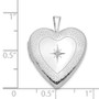 14K 20mm White Gold Side Swirls w/ Diamond Heart Locket