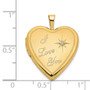 14K 20mm I Love You w/ Diamond Heart Locket