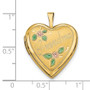 14K 20mm Enamel Flowers Grandma Heart Locket