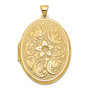 14k 32mm Oval Flower With Scrolls Locket