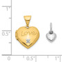 14k Two-tone 12mm Heart with Diamond Locket and Heart Charm