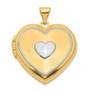 14k w/Rhodium 21mm Heart Locket (Key Charm Inside Locket)