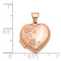 14k Rose Gold 15mm Reversible Heart Locket