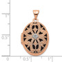 14k Rose Gold 21mm Oval w/Diamond Vintage blk interior Locket