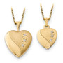 14K 16mm Diamond Heart Locket & Gold Plated SS 12mm Pendant