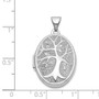 14k White Gold 21x16mm Oval Tree Locket