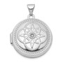 14K White Gold 22mm Diamond Locket Pendant