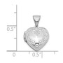 14K White Gold Decorated 13mm Heart Locket Pendant