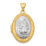 14K with White Gold accent 23mm Saint Christopher Locket Pendant