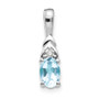 14k White Gold Aquamarine Diamond Pendant