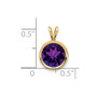 14k 8mm Amethyst bezel pendant