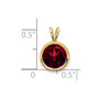 14k 8mm Garnet bezel pendant