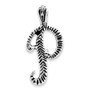 Sterling Silver Antiqued & Textured Letter P Chain Slide