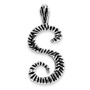 Sterling Silver Antiqued & Textured Letter S Chain Slide