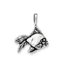 Sterling Silver Antiqued & Textured Goldfish w/long Fins Chain Slide