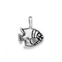 Sterling Silver Antiqued & Textured Mini Fish Chain Slide Pendant