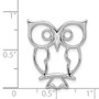Sterling Silver Rhodium-plated Owl Chain Slide