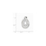 Sterling Silver Brushed CZ Chain Slide Pendant