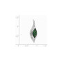 Sterling Silver W/Synthetic Green Spinel & CZ Chain Slide